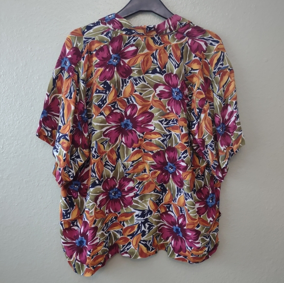 Two-piece vintage floral button-down shirt and high-waisted Grandmacore set - Picture 11 of 12